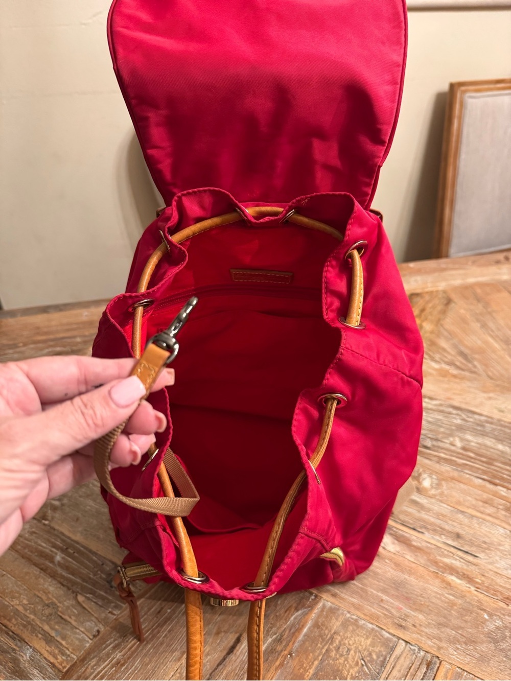 Dooney & Bourke Nylon Backpack with Leather Trim - Picture 3 of 9